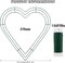 3 Pack Heart Shaped Wire Wreath Frame 14 Inch Green Metal Floral Wreath